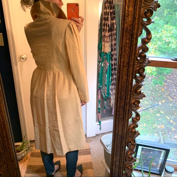 J Peterman Cotton Coat Trench Peter Pan Collar 8 - Picture 5 of 14